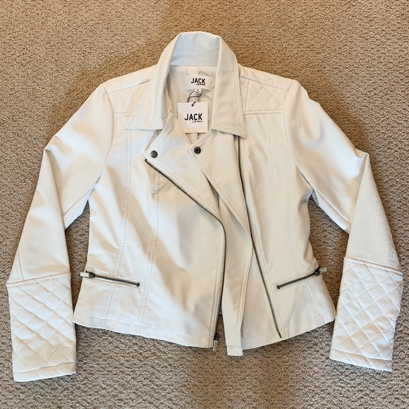 bb dakota white leather jacket